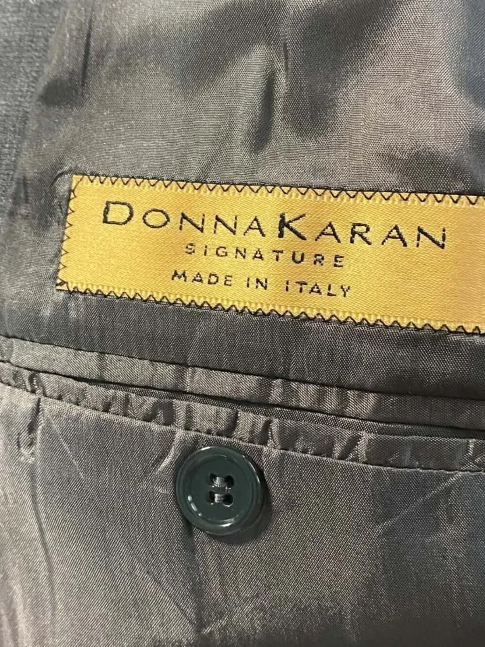 Vintage 90s Donna Karan Signature Blazer Men's 40S 100% Wool Made Italy